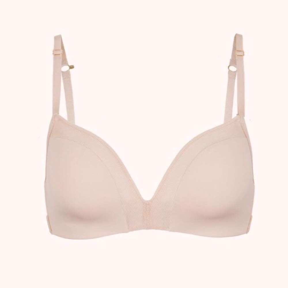 Lively Mesh Trim No-Wire Bra, 32C, Toasted Almond